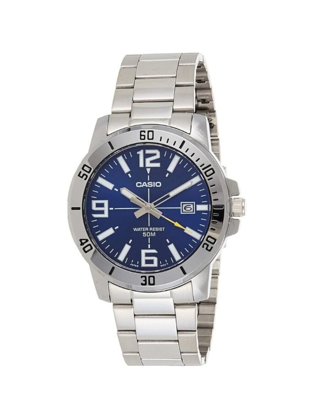 🆕Casio Men's Silver/Blue Style Stainless Steel Watch (Model: MTPVD01D-2BV)